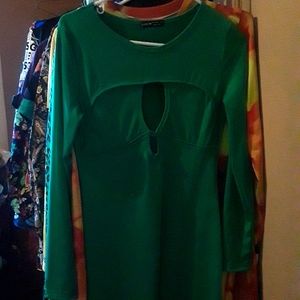 Shein Green keyhole dress